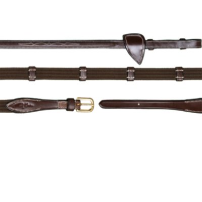 Dyon D Collection 5/8" Web Reins with 9 Leather Loops