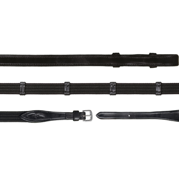 Dy'on New English Collection 5/8" Web Reins with 9 Leather Loops