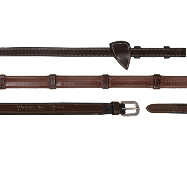 Dy'on Working Collection 1/2" Rubber Reins with 7 Leather Loops