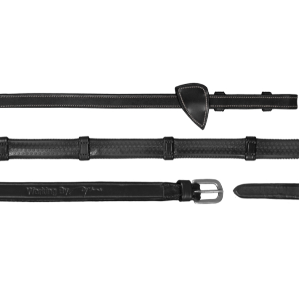 Dy'on Working Collection 1/2" Rubber Reins with 7 Leather Loops - Image 3