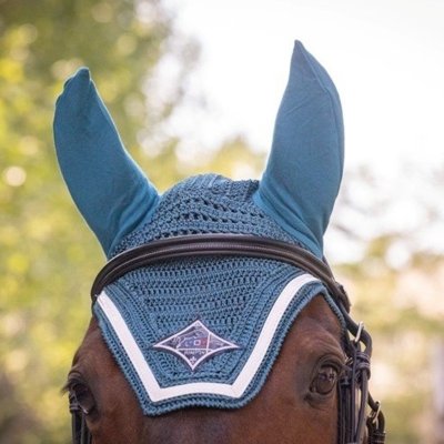 Fly Veil - blue Lagon and white