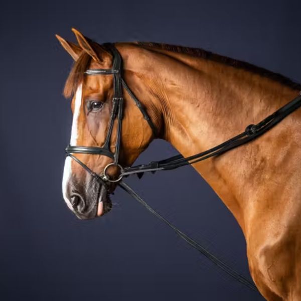 Dy'on New English Collection Leather/Nylon Draw Reins 5/8" - Image 4