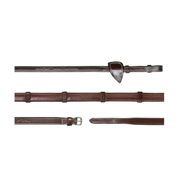 Dy'on US Jumping Collection 1/2" Rubber Reins With 7 Leather Loops