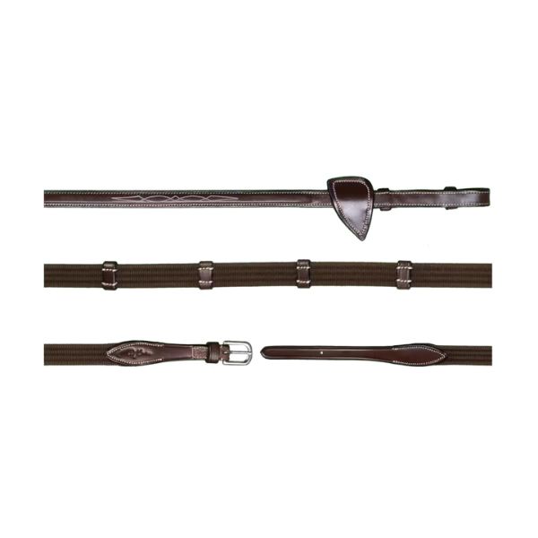 Dy'on US Jumping Collection 5/8" Web Reins With 9 Leather Loops - Image 2
