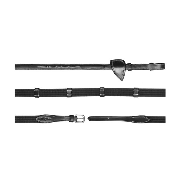 Dy'on US Jumping Collection 5/8" Web Reins With 9 Leather Loops - Image 4