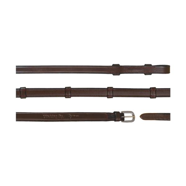 Dy'on Working Collection 5/8" Full Leather Double Bridle Reins With 7 Leather Loops - Image 3
