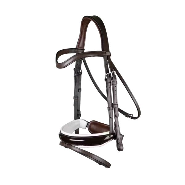 Dy'on Working Collection Patent Large Crank Noseband Bridle with White Padding and Flash - Image 4