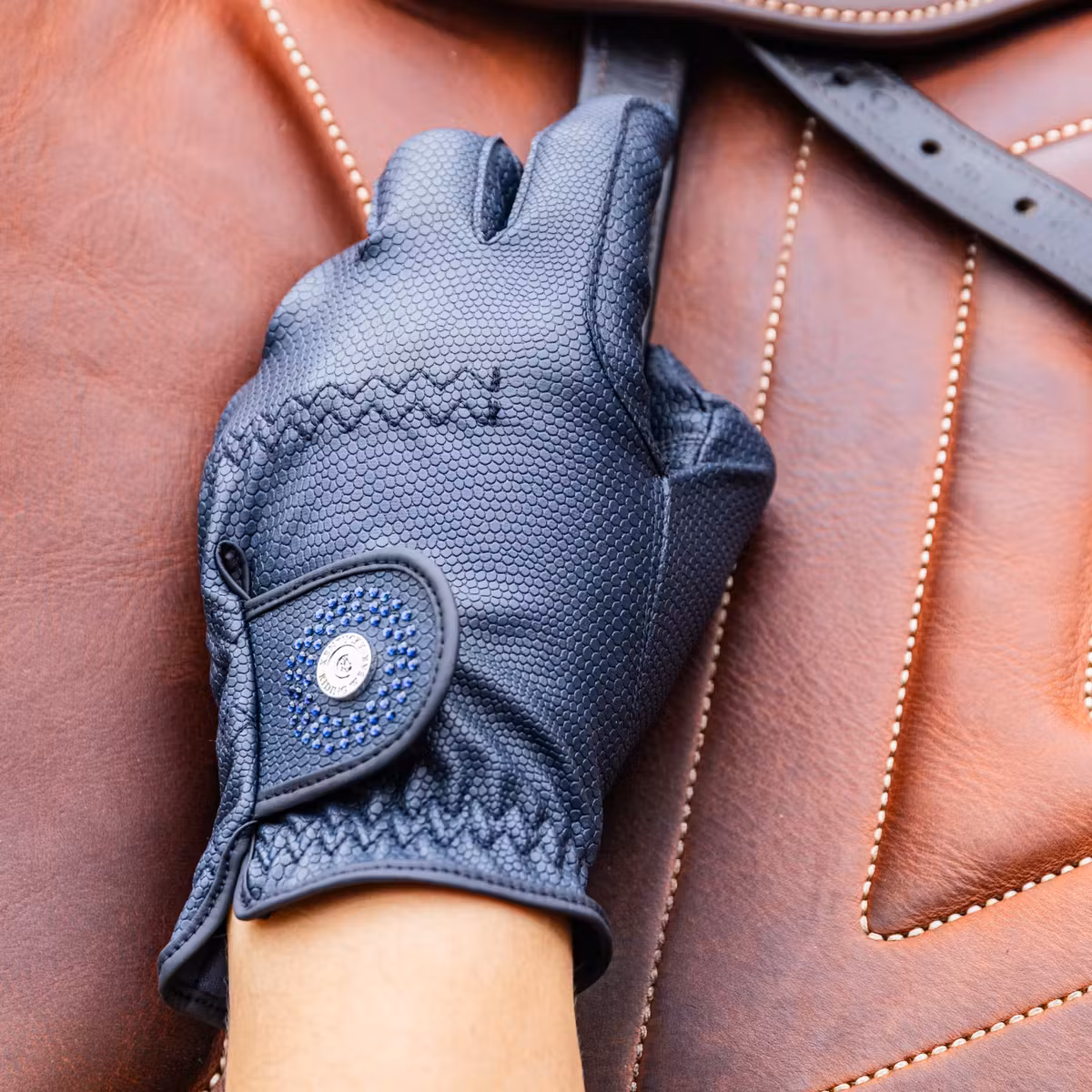 Kentucky Riding Gloves Grip Glitter Navy